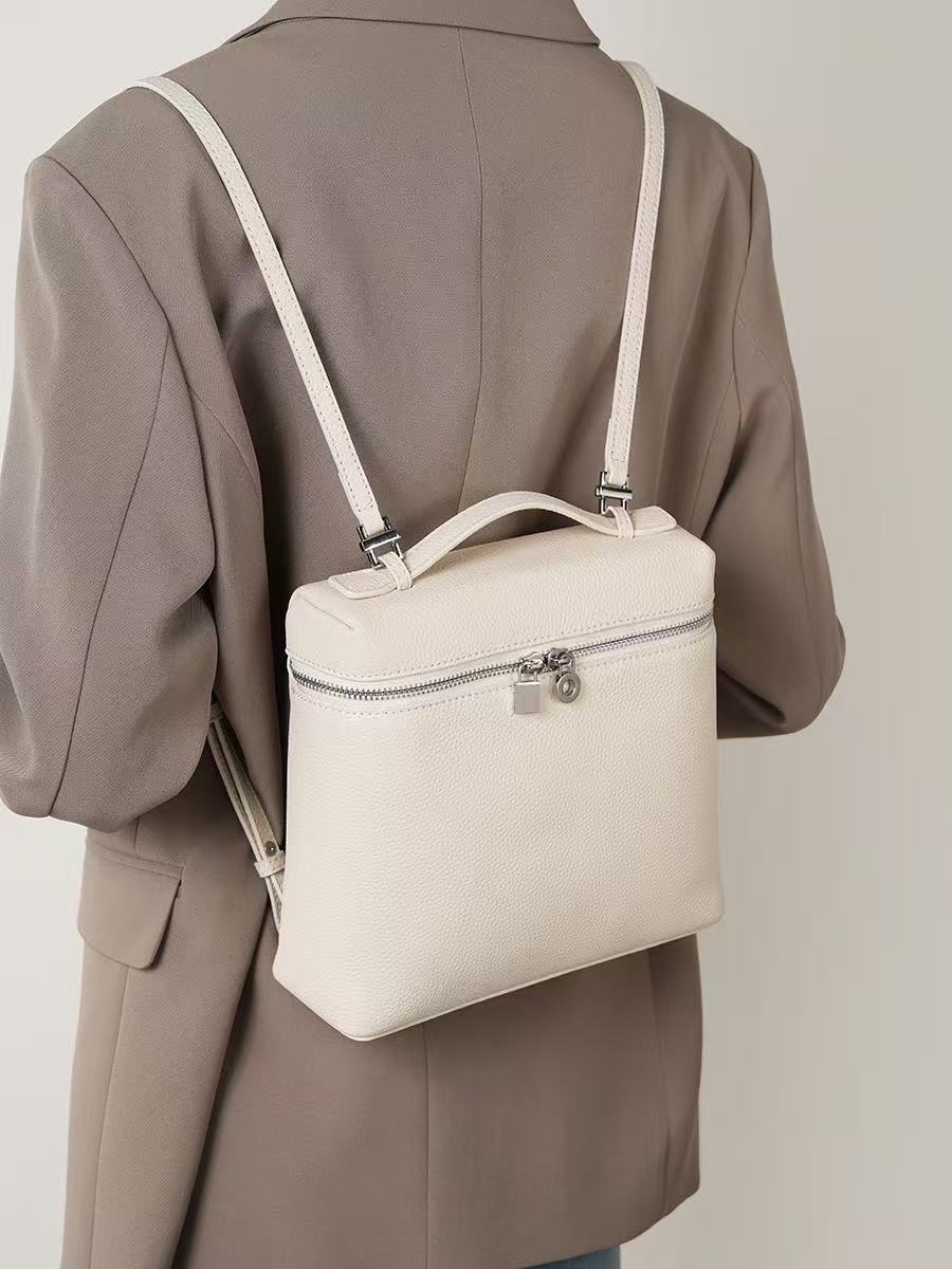 Leather Box Bag with Two Straps