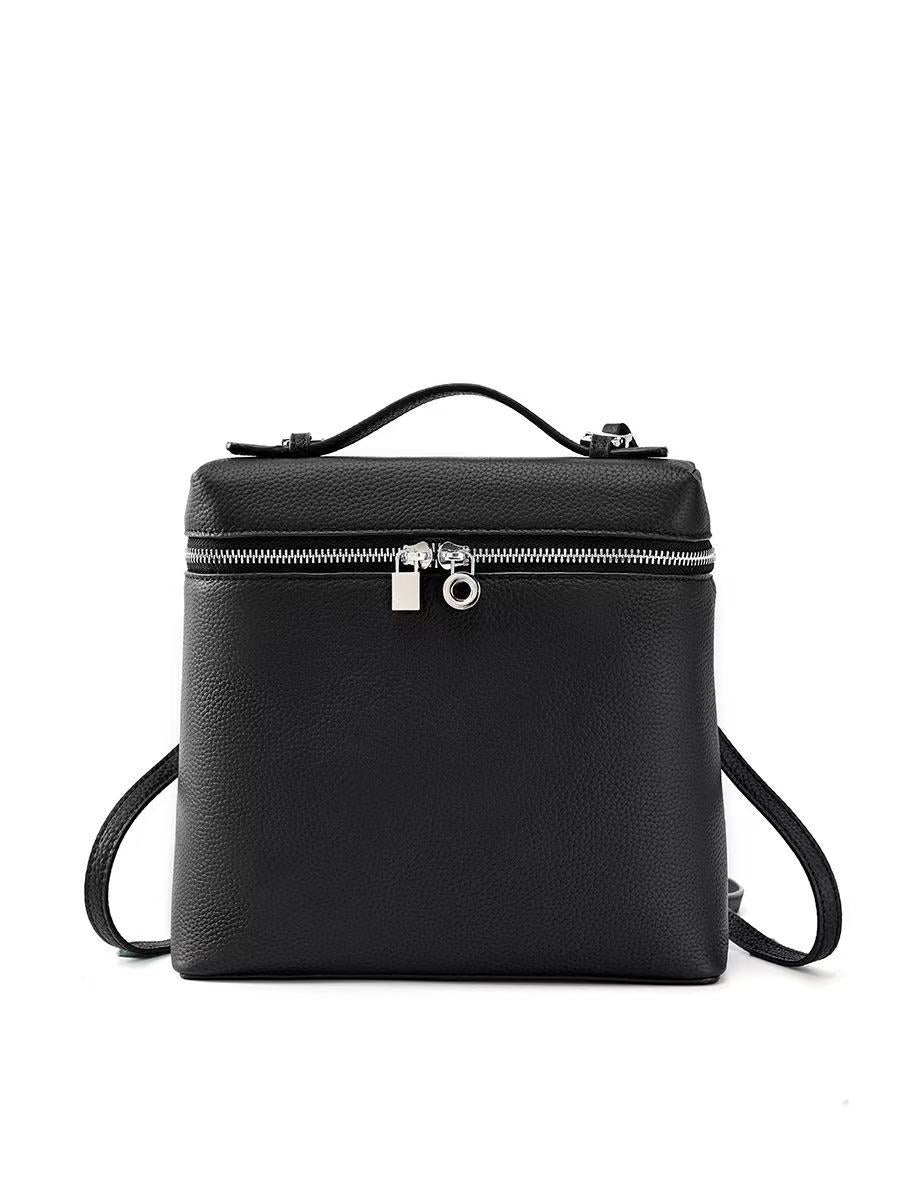 Leather Box Bag with Two Straps