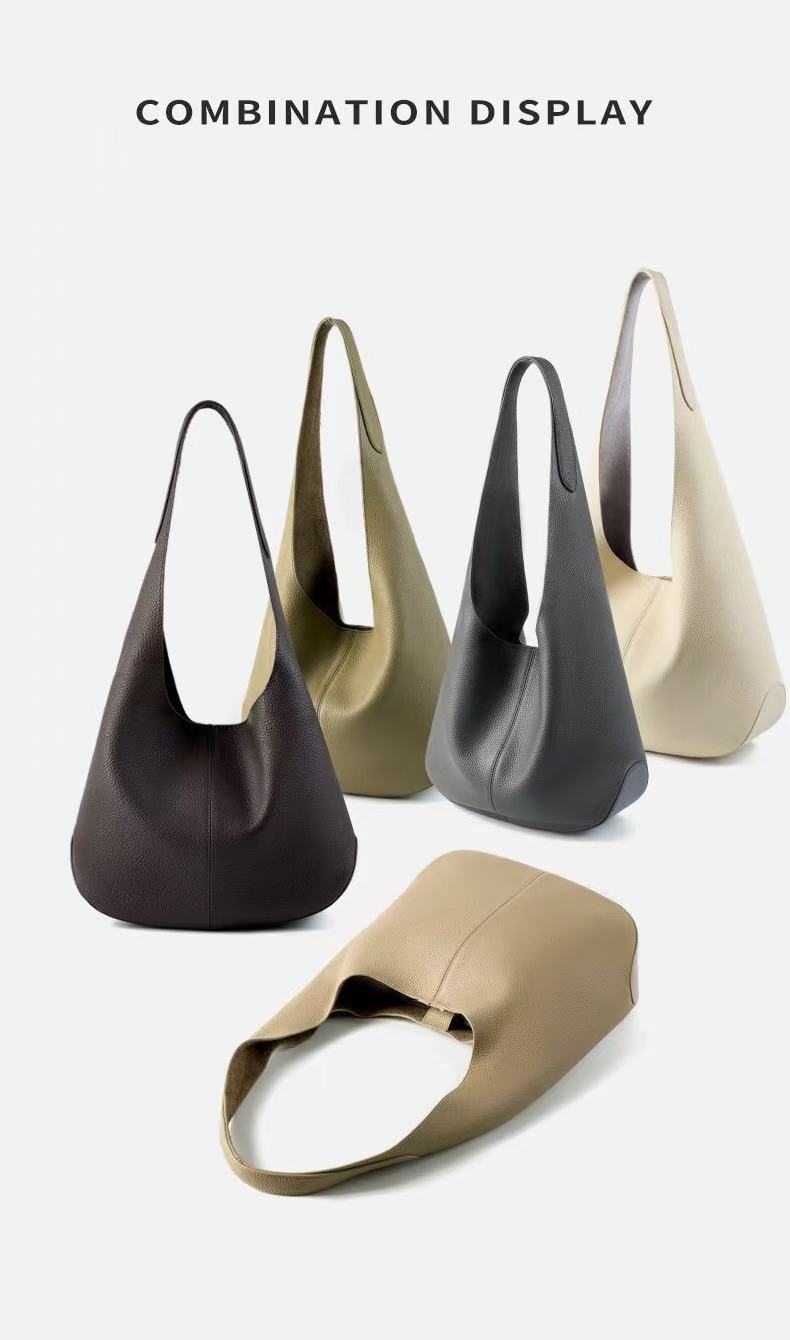 Soft Leather Hobo Shoulder Bag