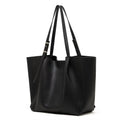 Oversized Leather Tote with Removable Pouch