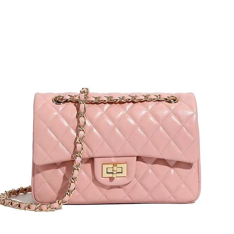 Quilted Leather Double-Flap Chain Bag