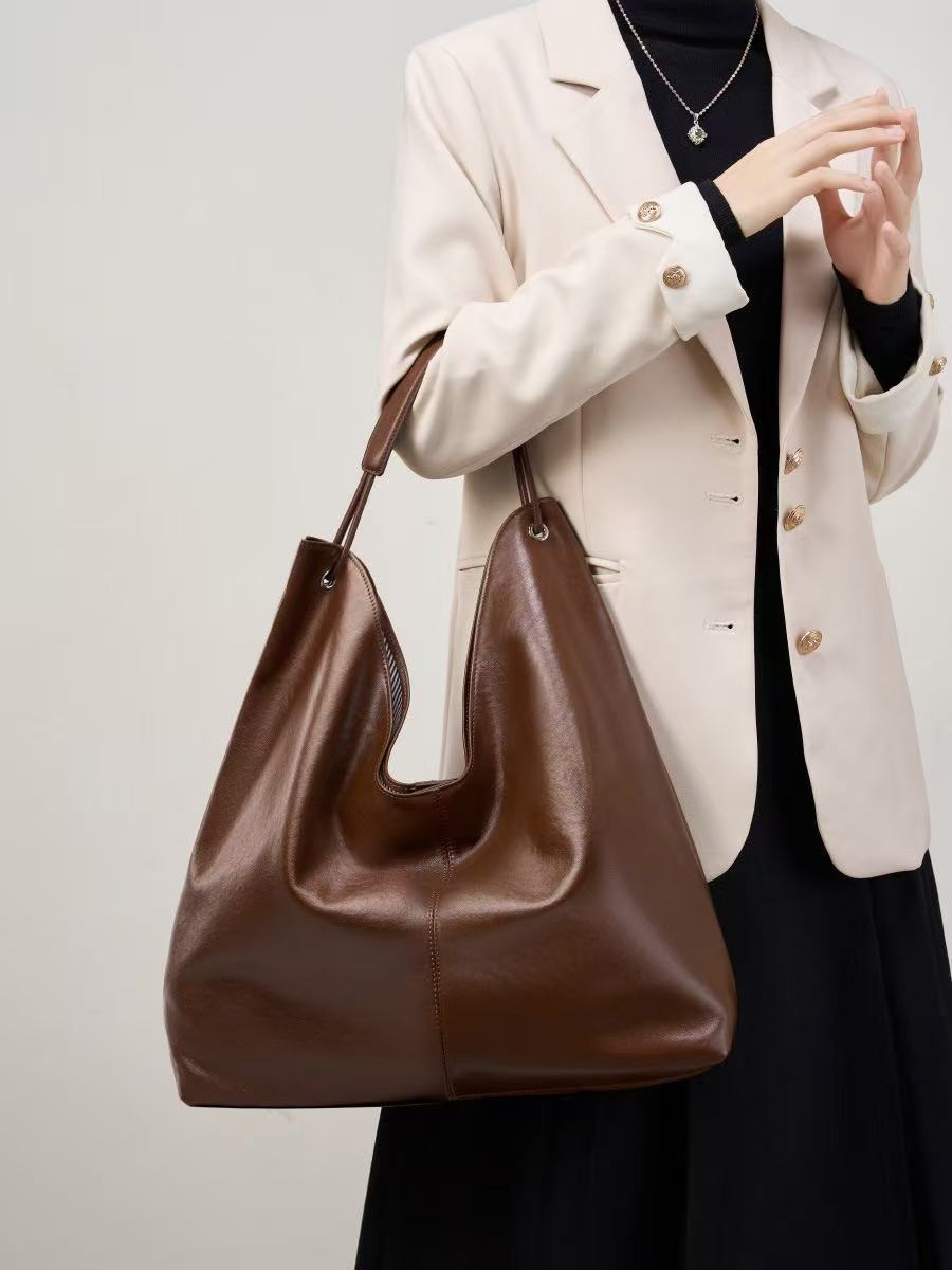 Large Slouchy Leather Tote