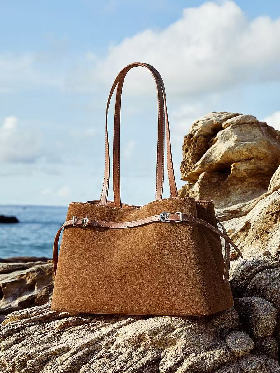Suede-Effect Leather Tote