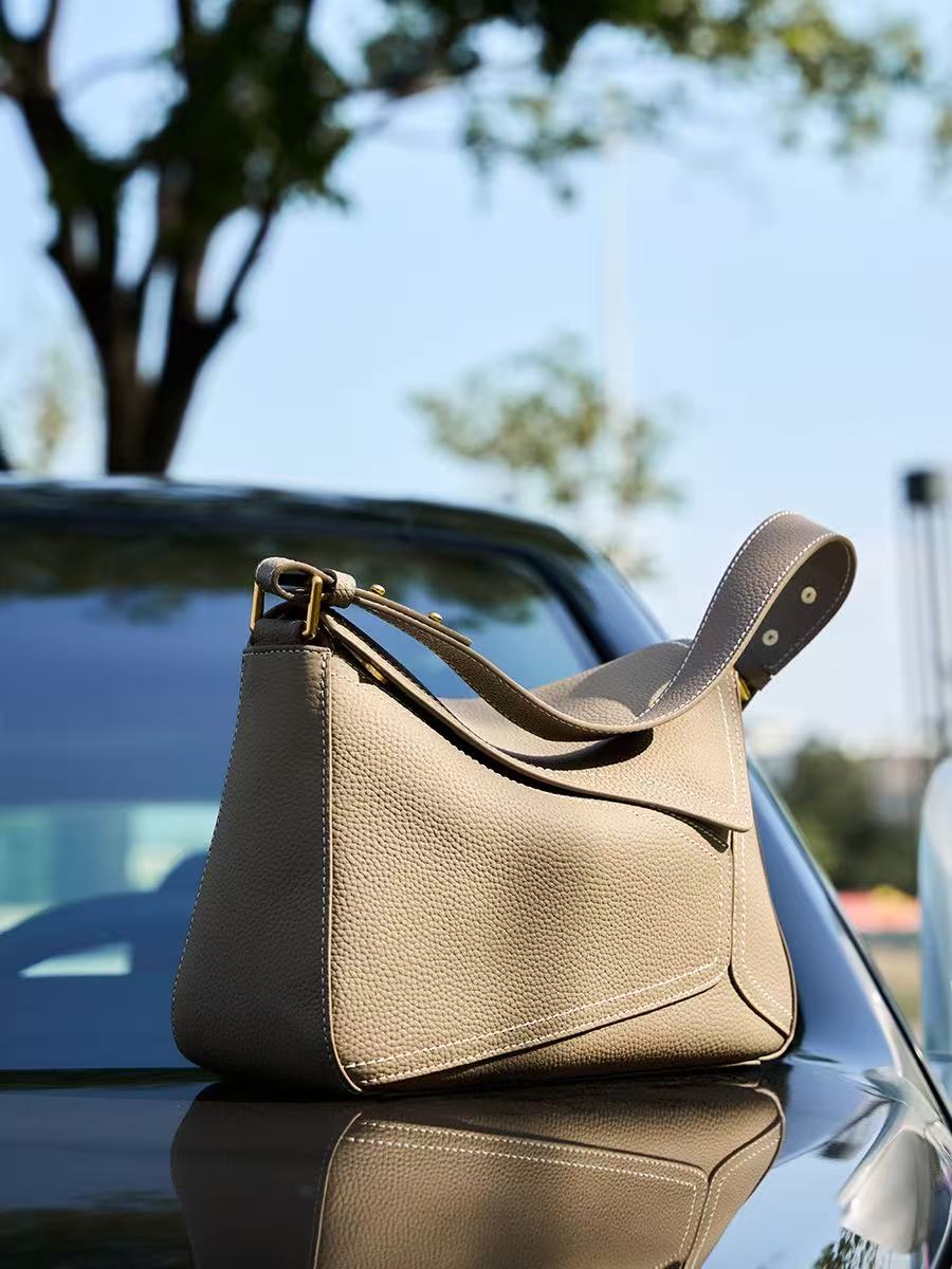 Asymmetric Leather Flap Shoulder Bag