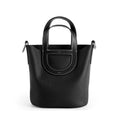 Leather Drawstring Bucket Handbag