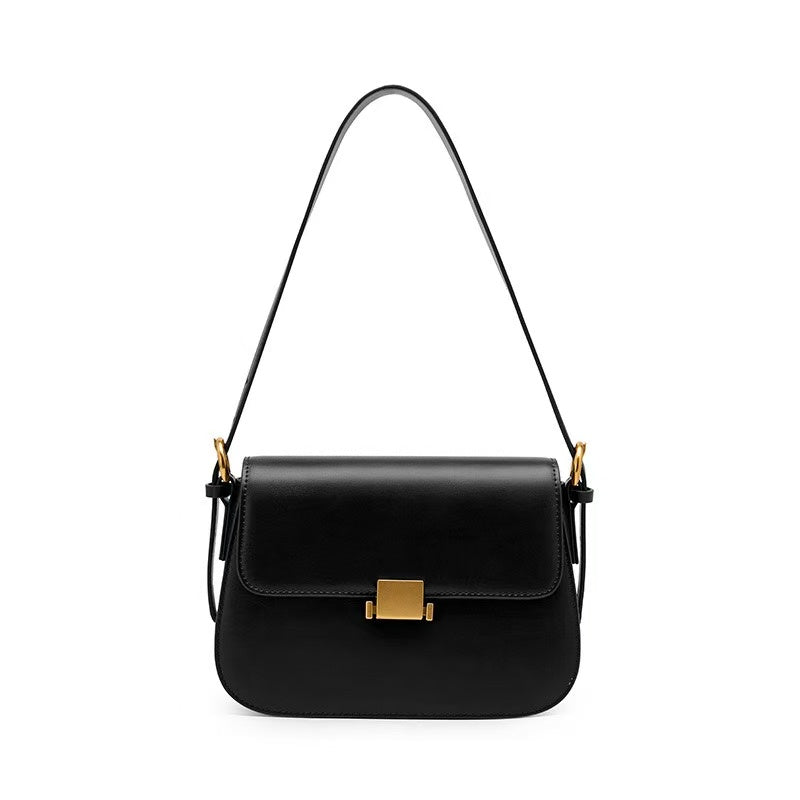 Structured Leather Shoulder Bag
