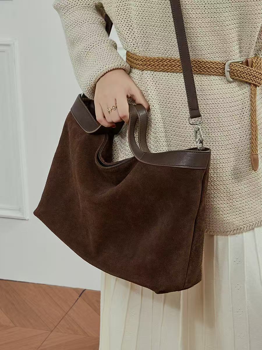 Soft Leather Tote with Adjustable Strap