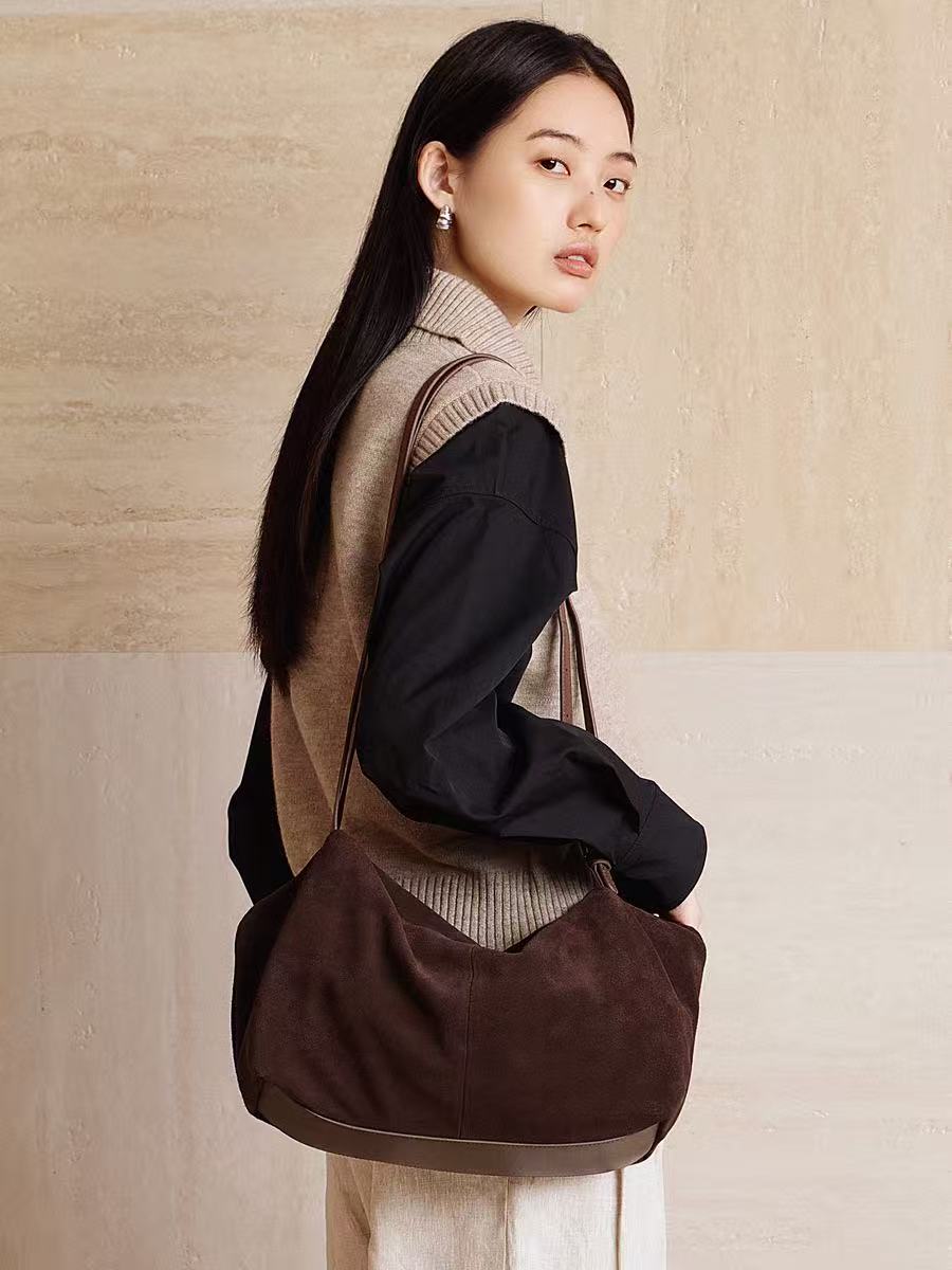 Soft Leather Pillow Hobo Bag