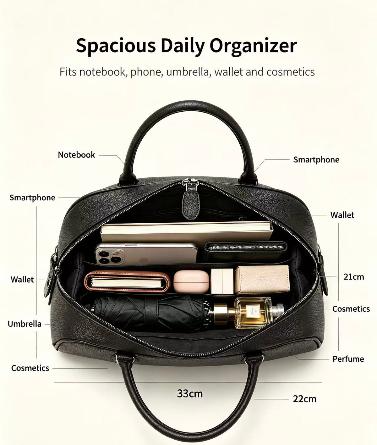 Classic Leather Boston Bag