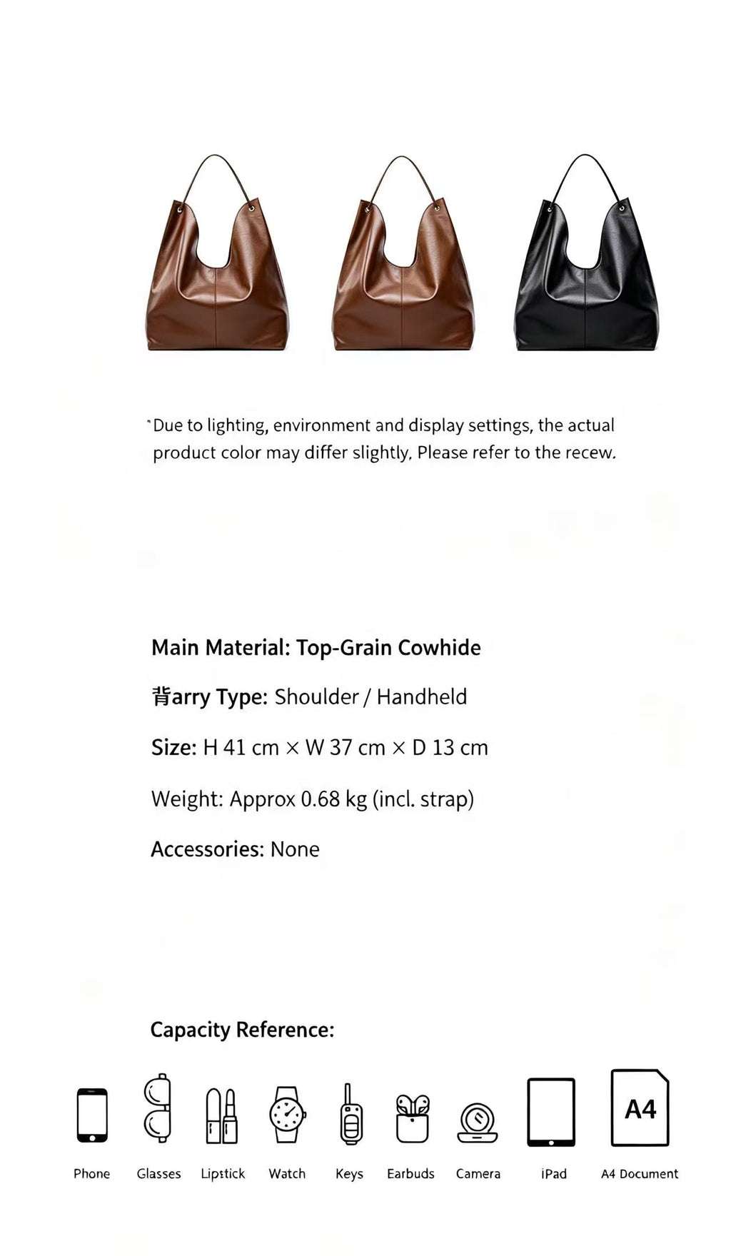 Large Slouchy Leather Tote
