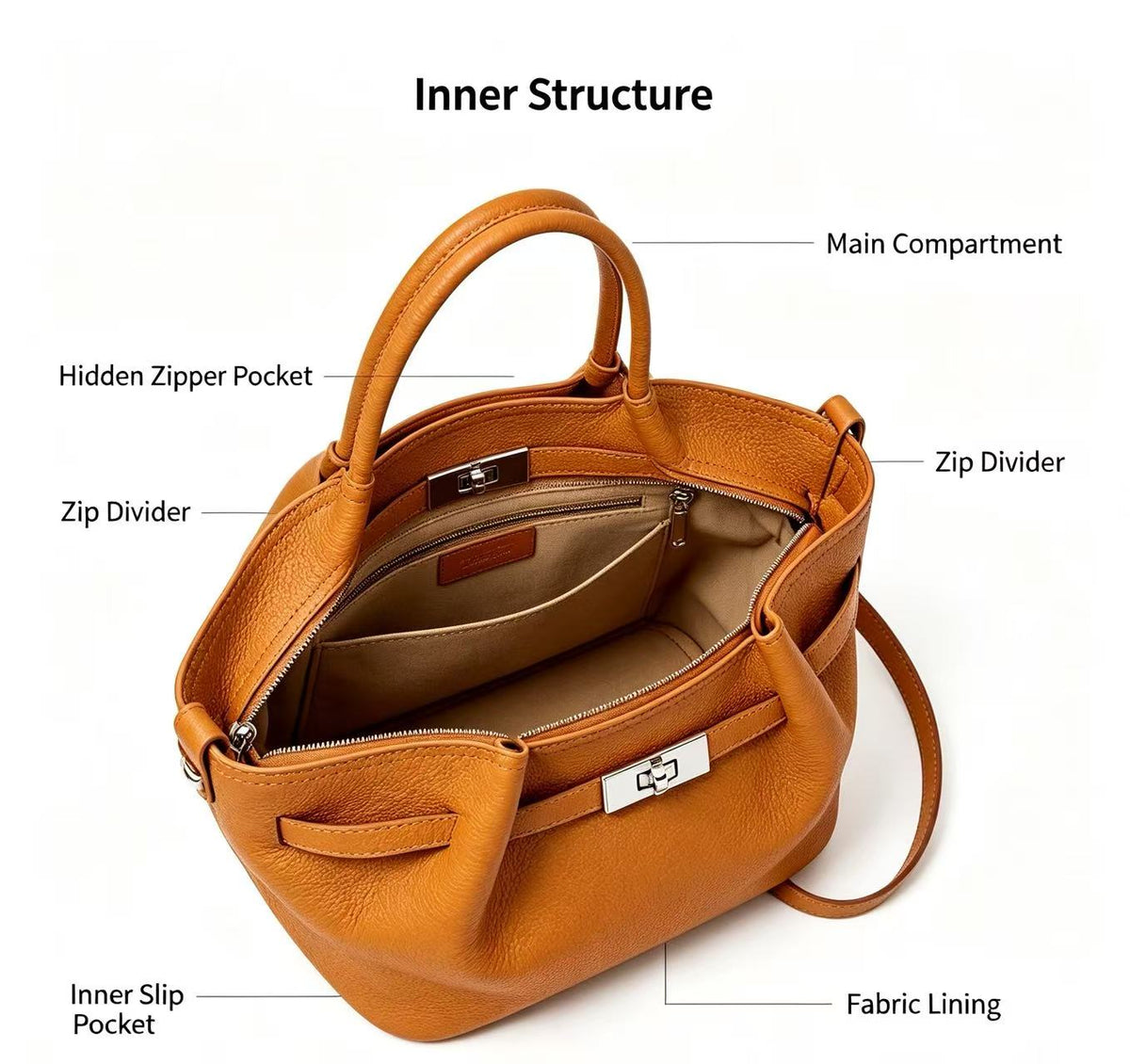 Leather Basket Bag with Magnetic Closure