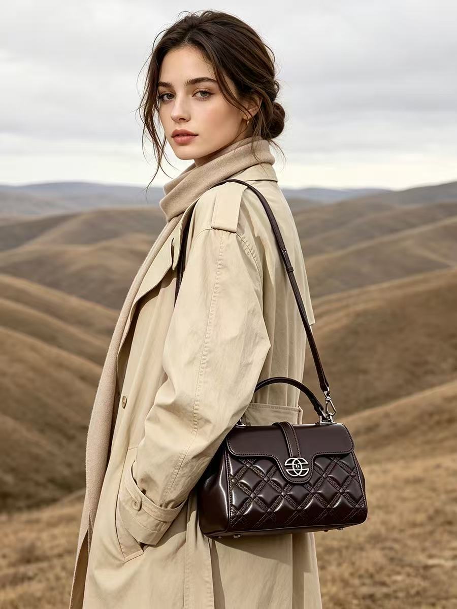 Quilted Leather Top-Handle Bag