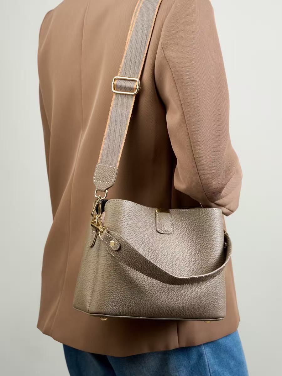 Two-Strap Leather Hobo Bag