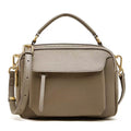 Leather Handbag with Detachable Shoulder Strap