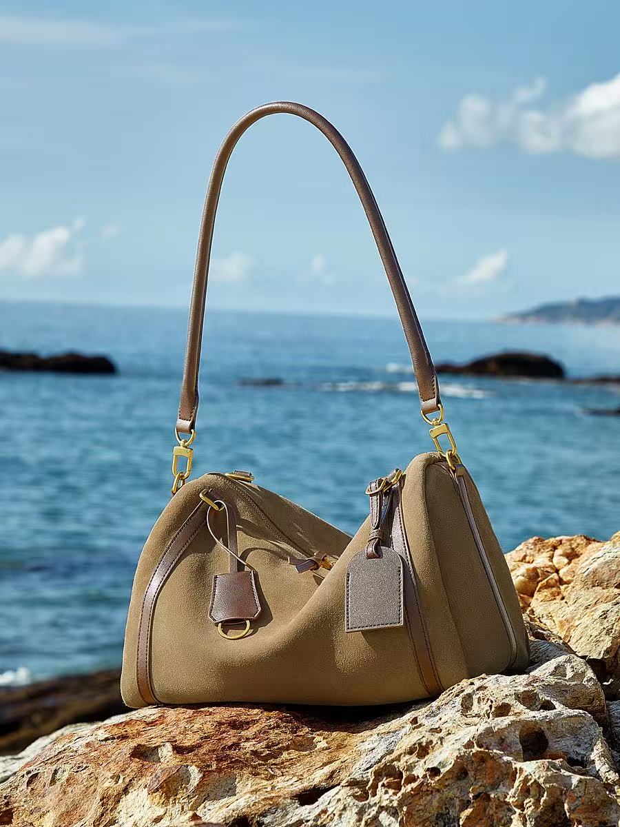 Vintage-Style Leather Bowling Bag