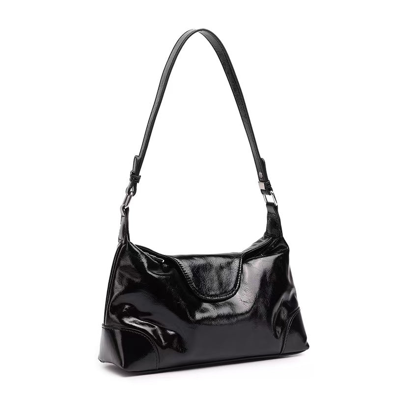 Glossy Leather Shoulder Bag