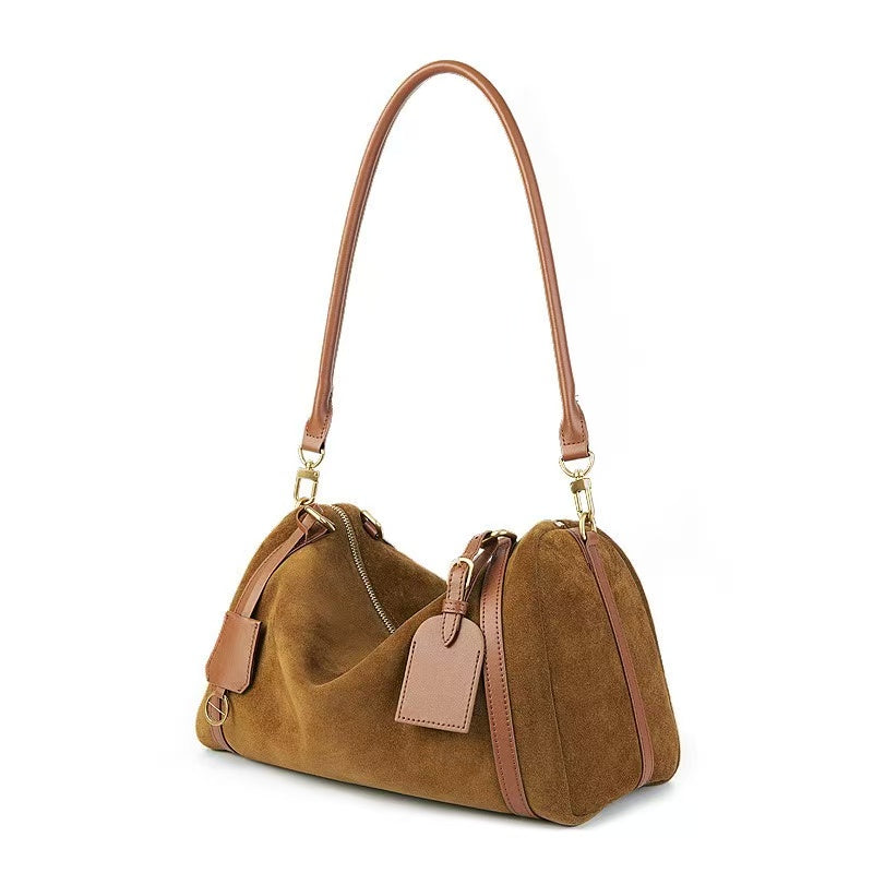 Vintage-Style Leather Bowling Bag