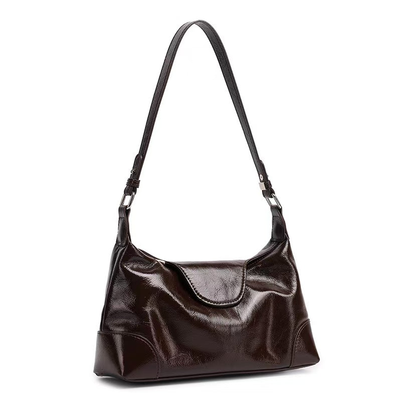 Glossy Leather Shoulder Bag