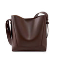 Minimal Leather Bucket Tote