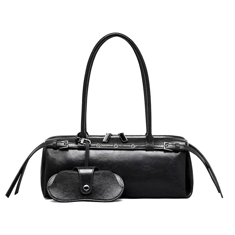 Leather Baguette Shoulder Bag