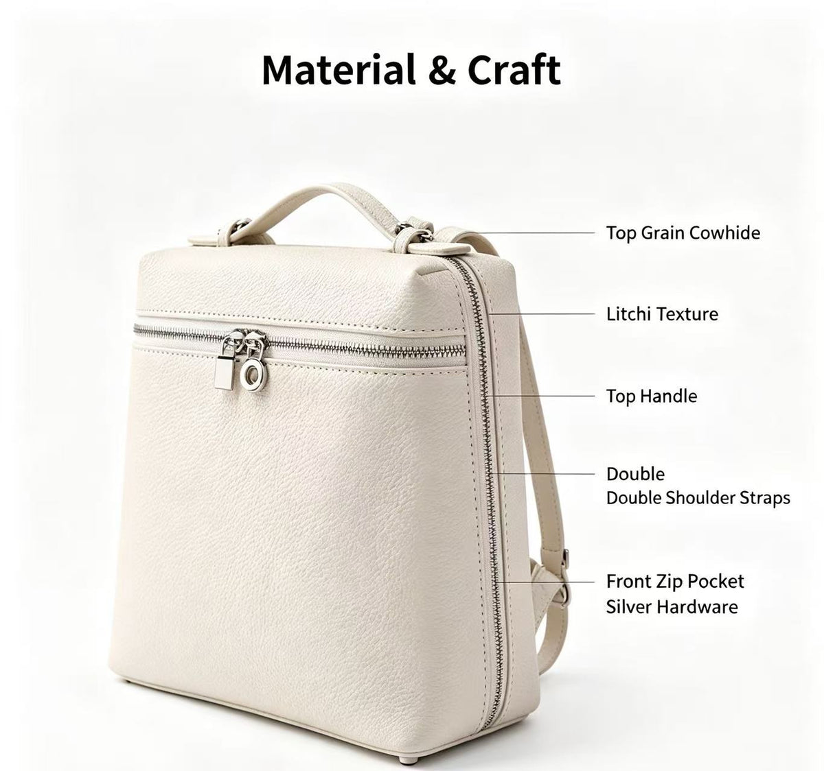 Leather Box Bag with Two Straps