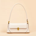 Turn-Lock Leather Shoulder Bag