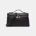 Lightweight Leather Double-Zip Crossbody Bag