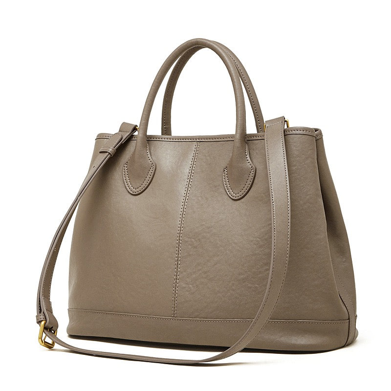 Large Leather Tote with Adjustable Strap