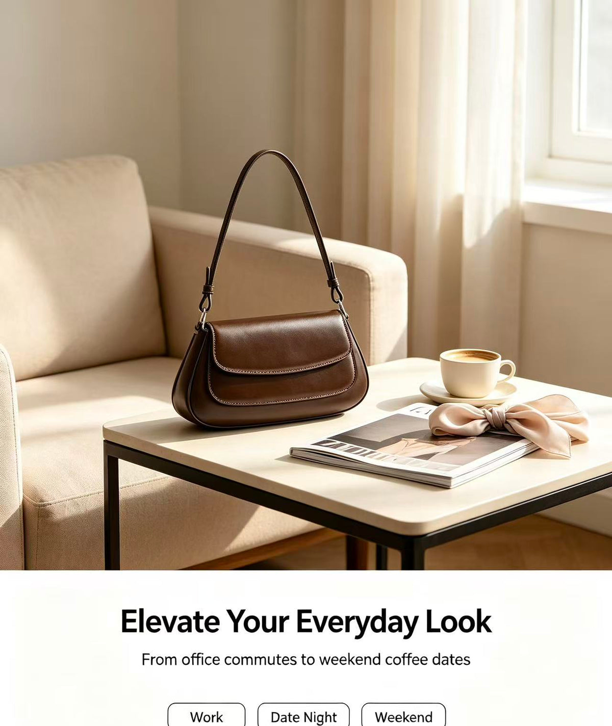 Leather Saddle Shoulder Bag
