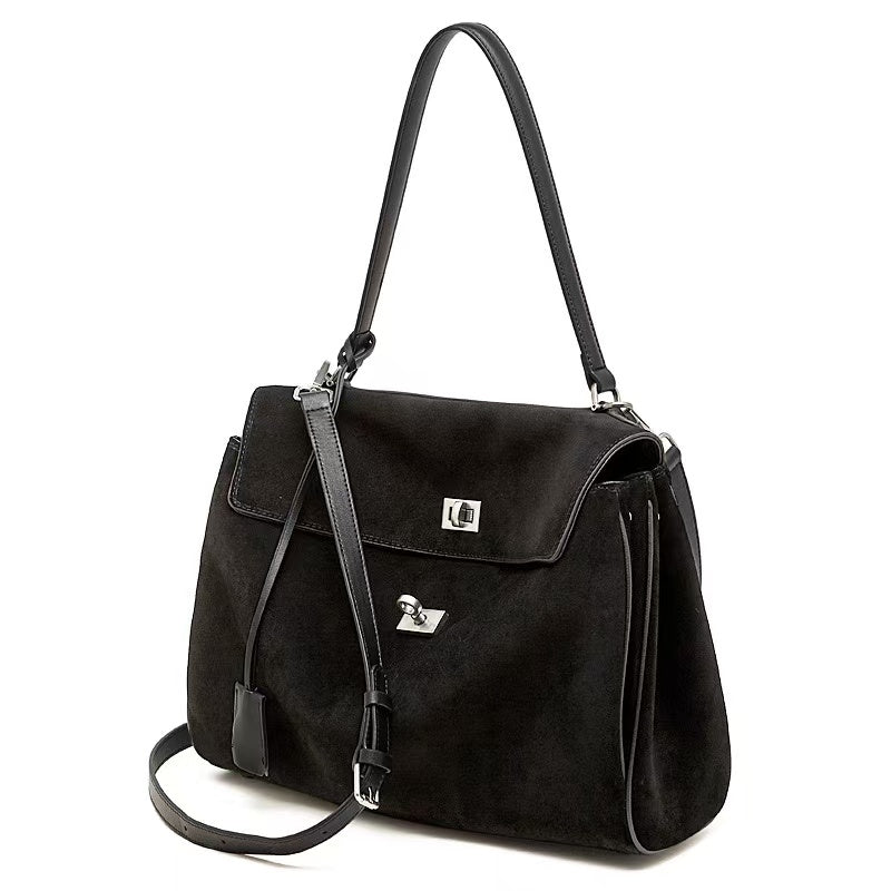 Leather Flap Handbag in Two Sizes