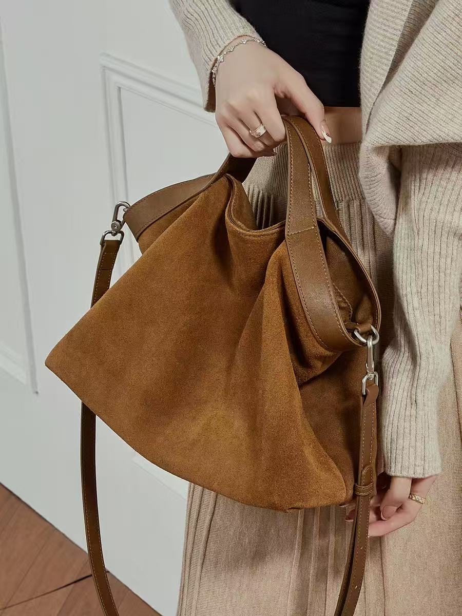 Soft Leather Tote with Adjustable Strap