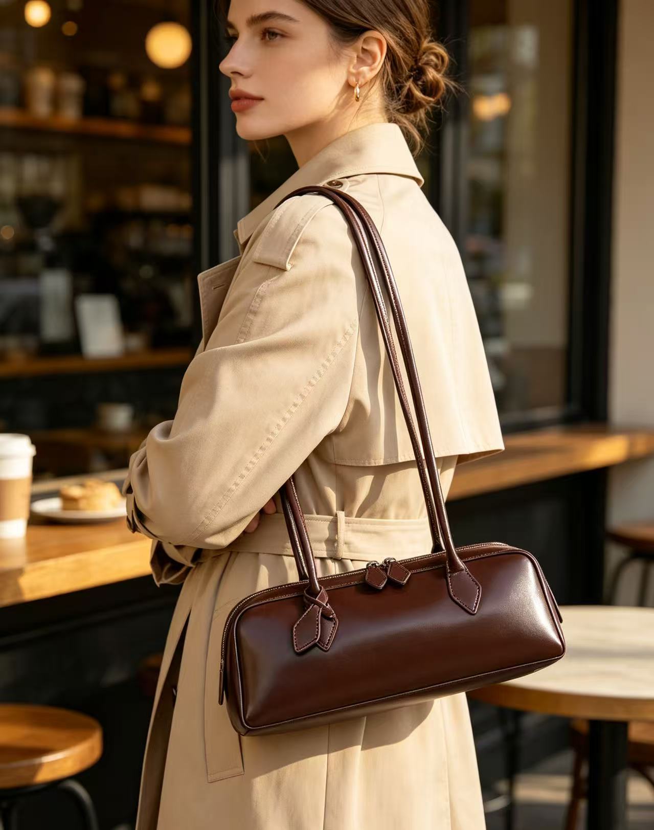 Red Baguette Bag | Korean Style Long Shoulder Crossbody Purse for Women | Louis Bags