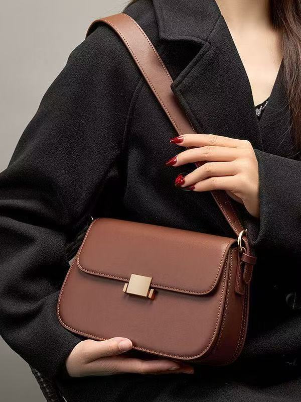 Structured Leather Shoulder Bag