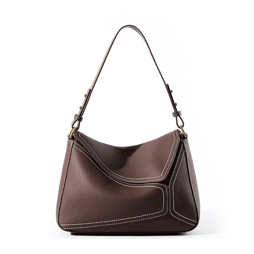 Asymmetric Leather Flap Shoulder Bag