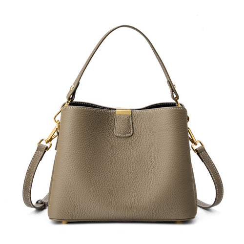 Large Top-Grain Leather Hobo Bucket Bag - product image 1