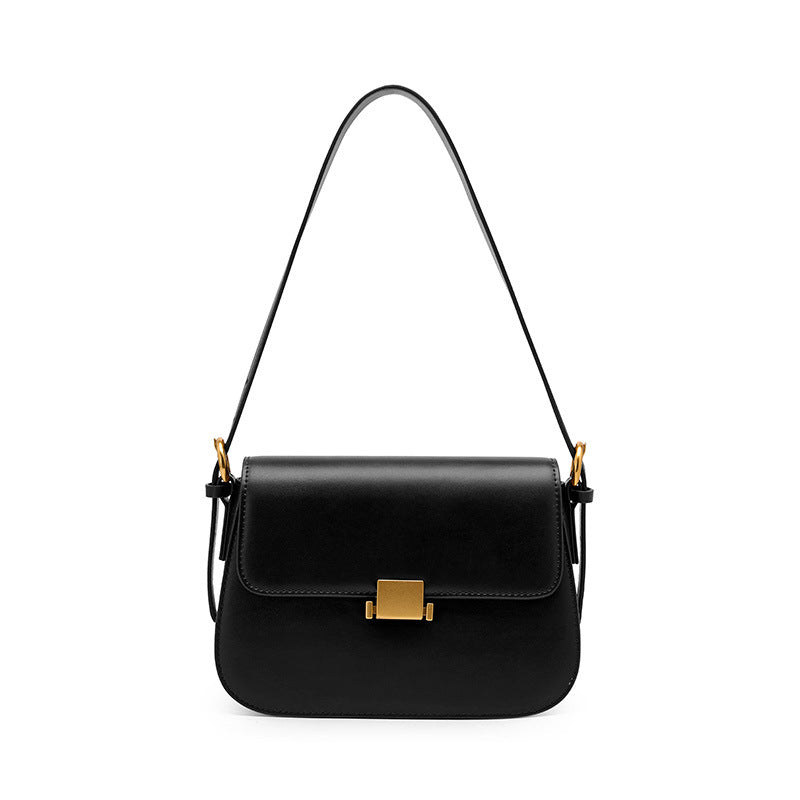 Premium Niche Design Genuine Leather Structured Shoulder Bag — 2026 Spring/Summer New Arrival
