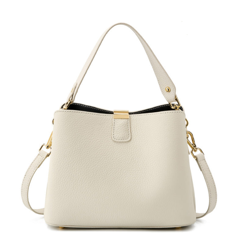 Genuine Top‑Grain Leather Hobo Bag, 2026 New Large Capacity Bucket Bag, Versatile Shoulder & Crossbody Handbag