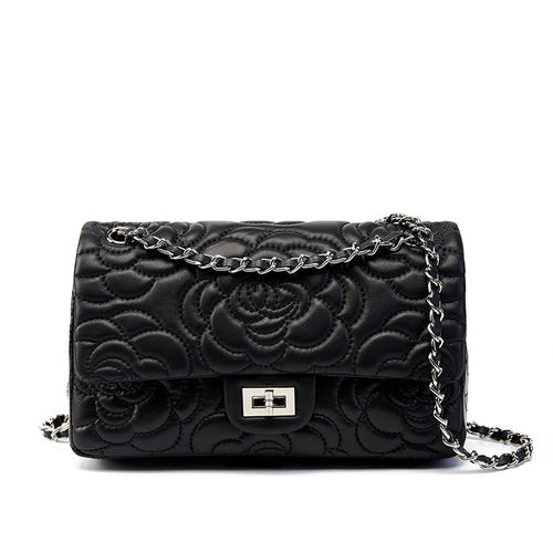 Floral Quilted Top-Grain Sheepskin Chain Bag - product image 1