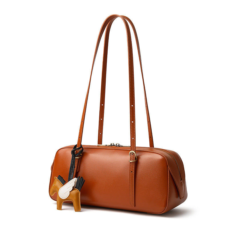 Long Vintage Leather Underarm Bag with Pony Charm - product image 1