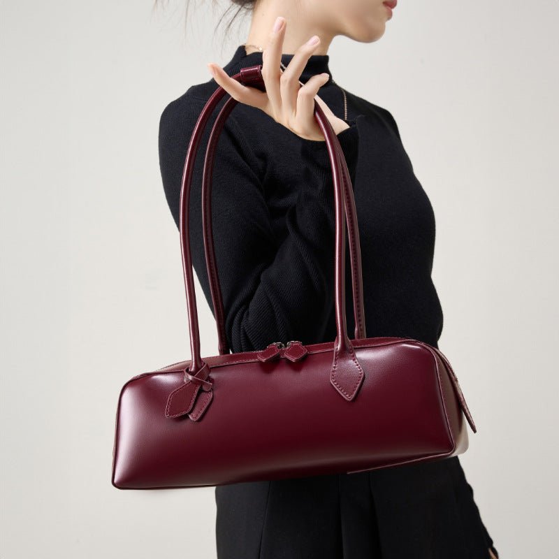 Red Baguette Bag | Korean Style Long Shoulder Crossbody Purse for Women | Louis Bags   Measurement:33*10.5*11