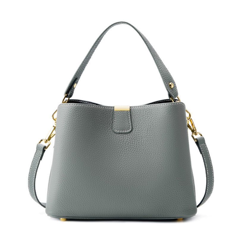 Genuine Top‑Grain Leather Hobo Bag, 2026 New Large Capacity Bucket Bag, Versatile Shoulder & Crossbody Handbag