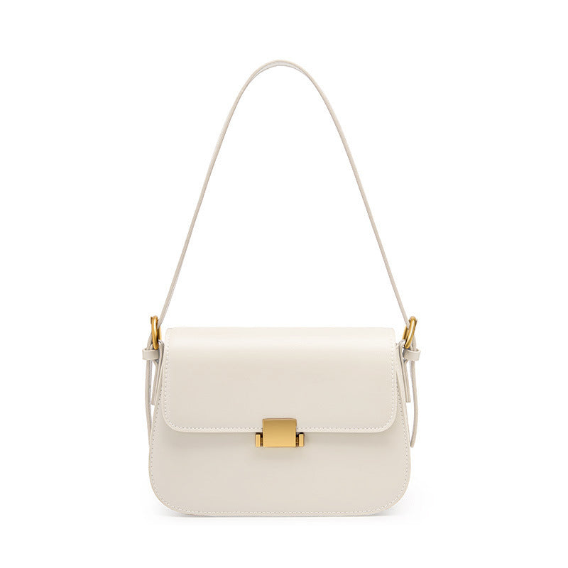 Premium Niche Design Genuine Leather Structured Shoulder Bag — 2026 Spring/Summer New Arrival