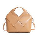 Triangle Design Handwoven Leather Bag | Soft Cowhide Shoulder Crossbody Purse for Women | Louis Bags