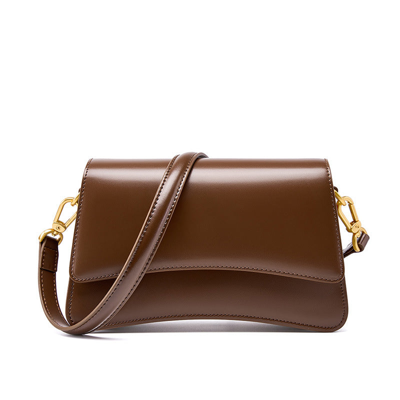 Elegant Cowhide Flap Crossbody Bag with Long Strap - product image 1