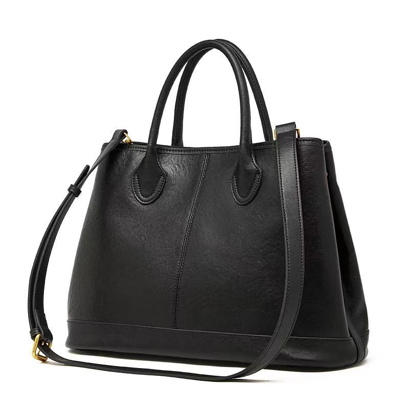 Large Leather Tote with Adjustable Strap