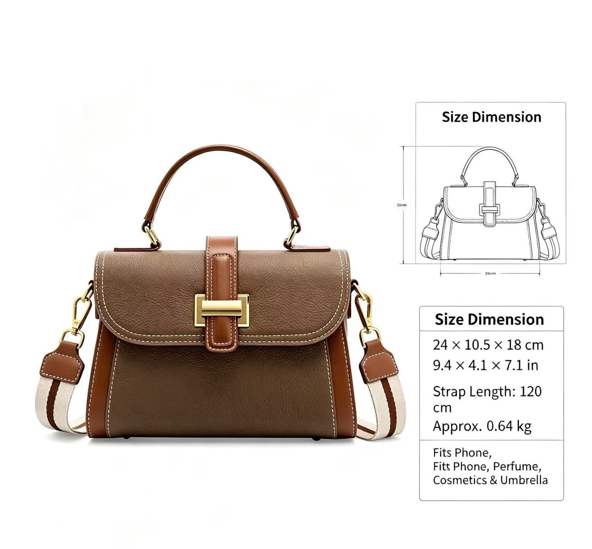 Color-Block Leather Satchel