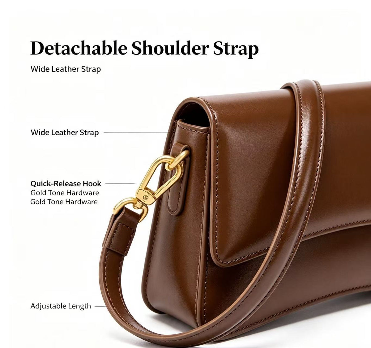 Compact Leather Flap Crossbody Bag