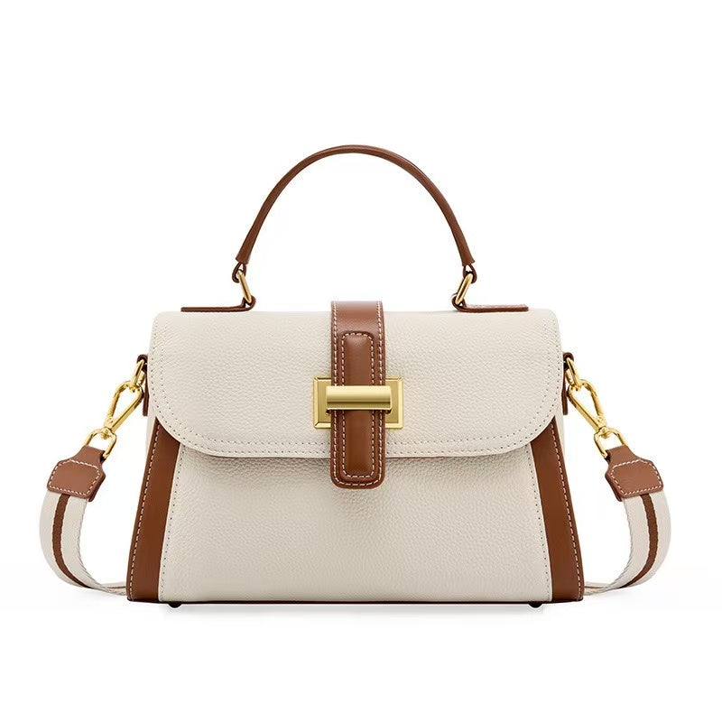 Color-Block Leather Satchel