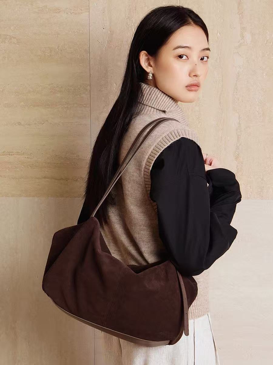 Soft Leather Pillow Hobo Bag