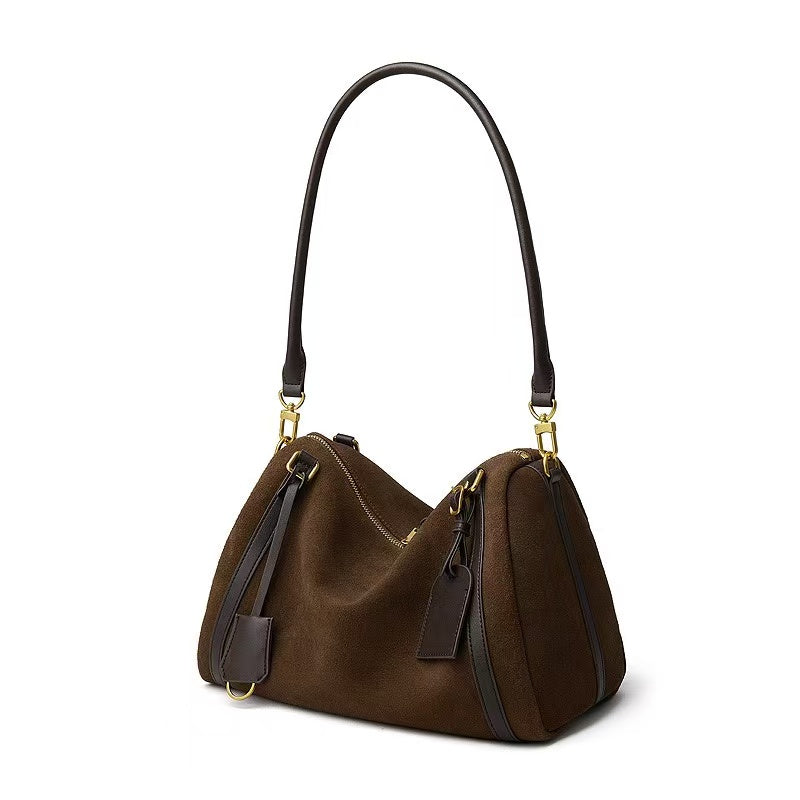 Vintage-Style Leather Bowling Bag